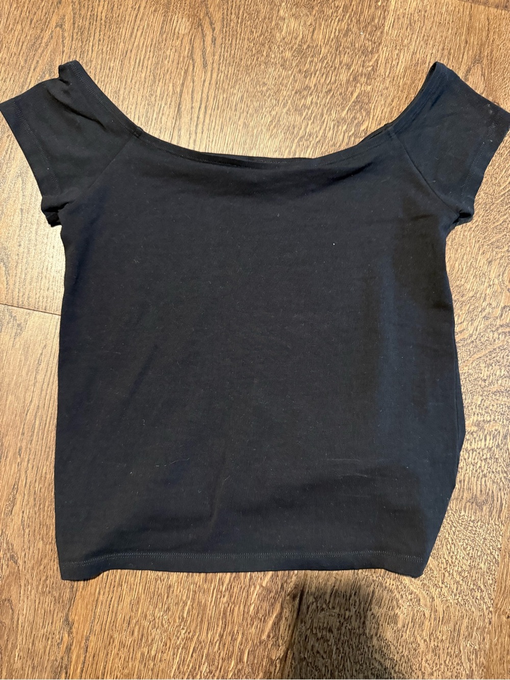 Express Black Off-the-Shoulder Crop Top